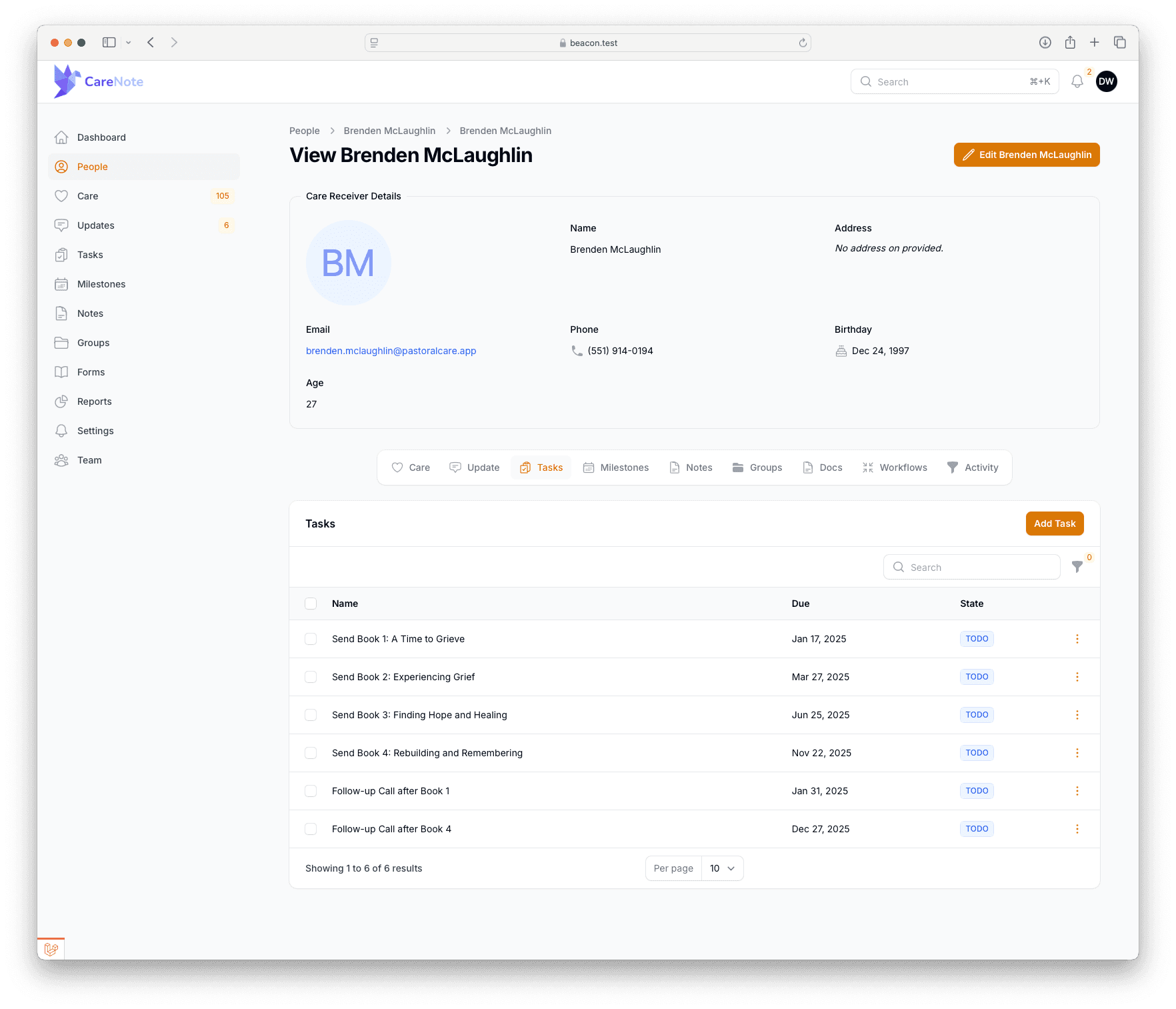 CareNote Task Workflow